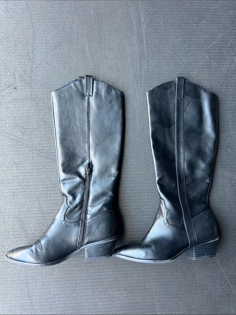 Universal Thread Sadie Black Western Cowboy Knee-High Boots Women’s 6.5